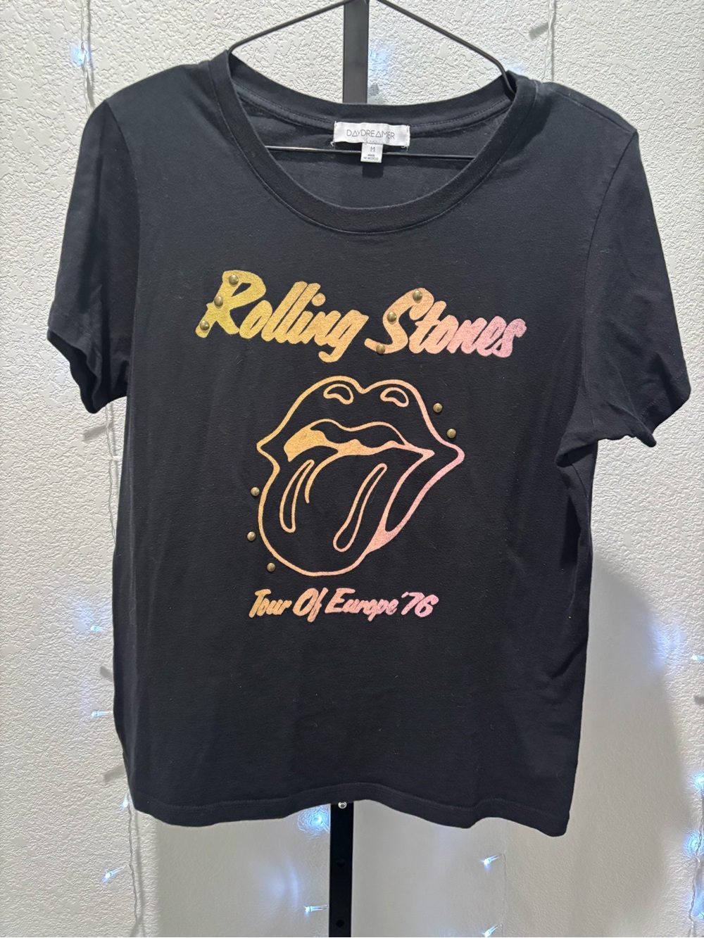 Daydreamer Black Crewneck T-Shirt Rolling Stones